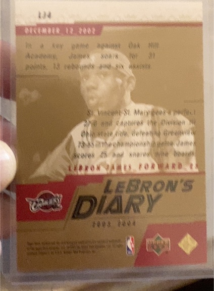 2003 Upper Deck LeBron James #134 LeBron's Diary — front