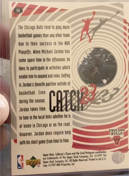 1997 Upper Deck Collector's Choice #180 Michael Jordan — front