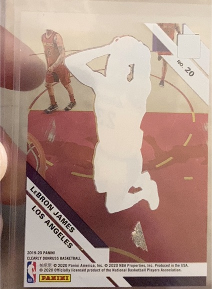 2019-20 Panini Clearly Donruss Basketball #20 LeBron James — front