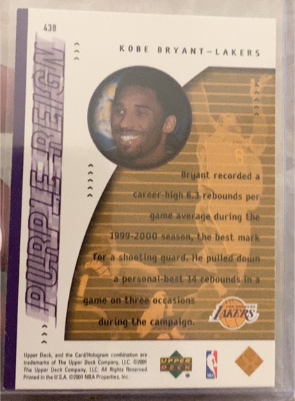 2000-01 Upper Deck #438 Kobe Bryant — front