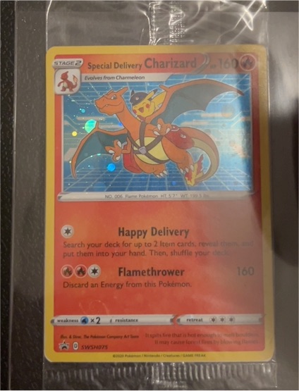 2022 Pokemon Center Exclusive Special Delivery Charizard SWSH075 — front