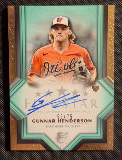 2023 Topps Five Star #FSA-GHE Gunnar Henderson — front