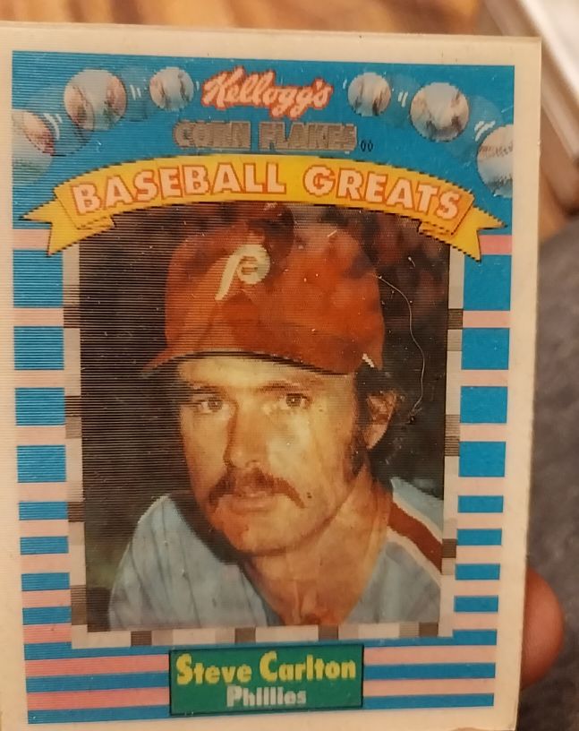 1991 Kellogg's Corn Flakes Baseball Greats #8 Steve Carlton — front