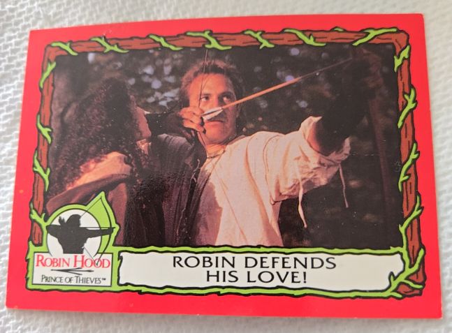 1991 Topps Robin Hood Prince of Thieves #33 Robin Defends His Love! — front