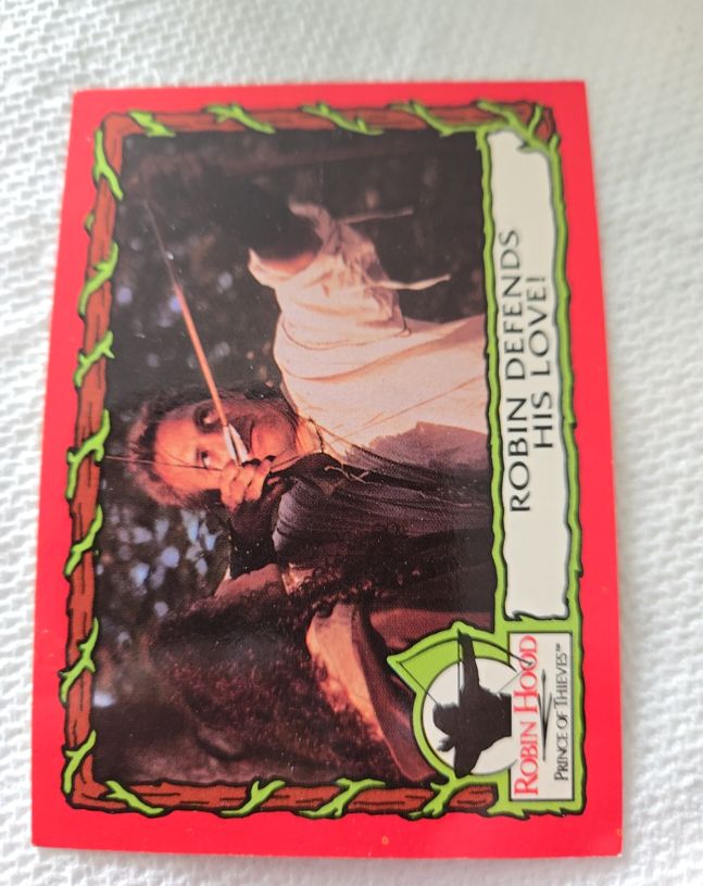 1991 Topps Robin Hood Prince of Thieves #15 Robin Defends His Love! — front