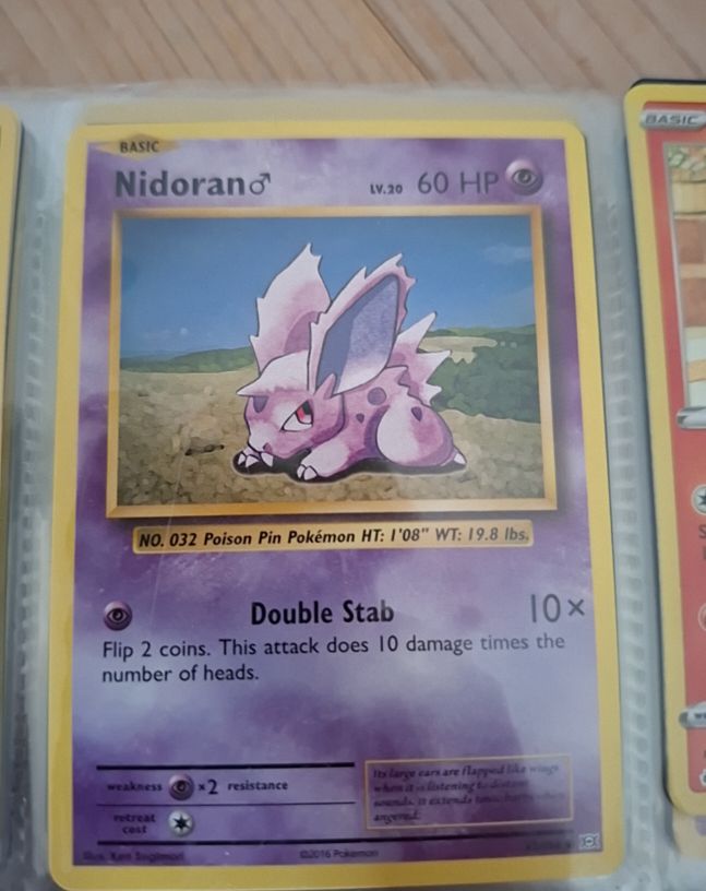2016 Pokémon XY Evolutions #43 Nidoran♂ — front