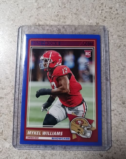 2025 Score #28 Mykel Williams RC San Francisco 49ers — front