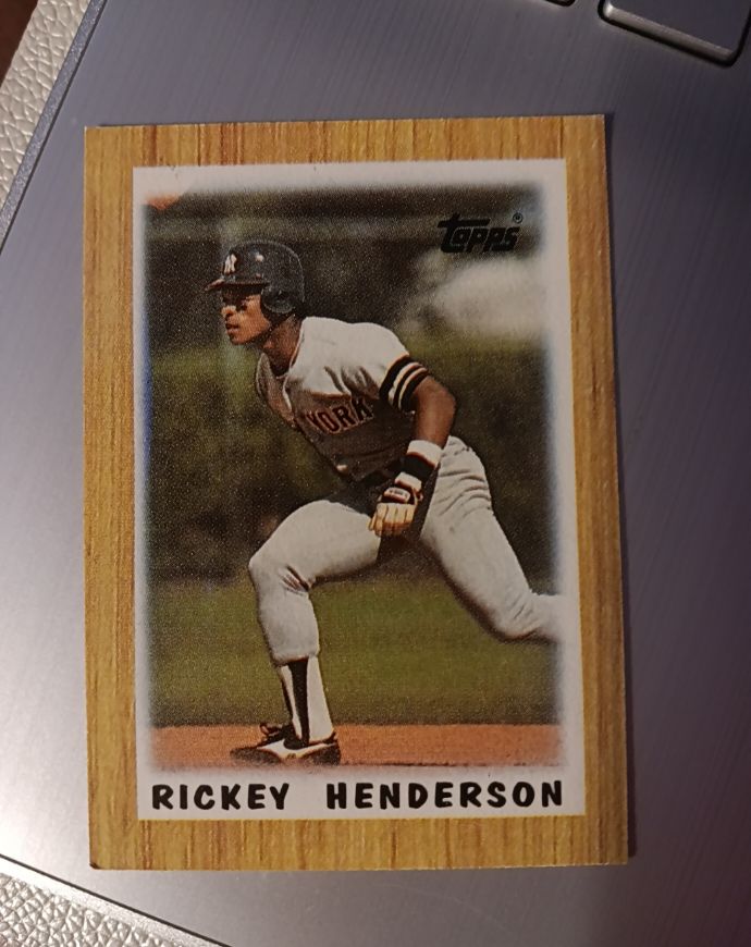 1987 Topps Mini #64 Rickey Henderson — front