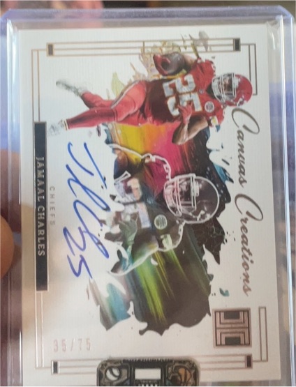 2024 Panini Impeccable #CC-JCS Jamaal Charles Canvas Creations Auto — front