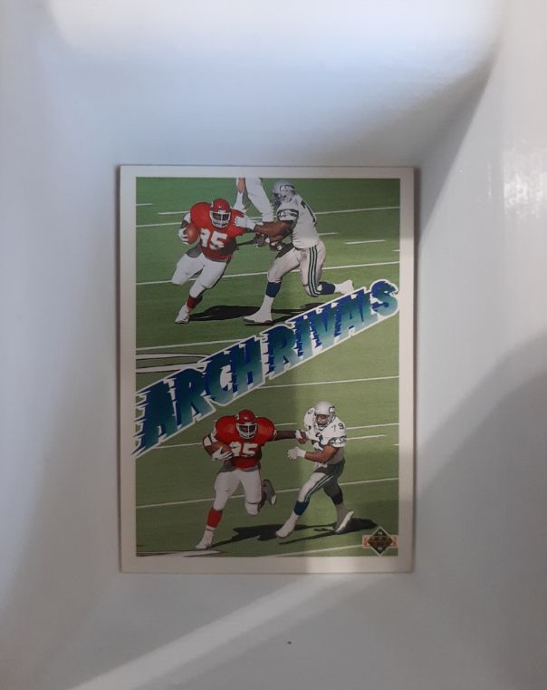 1991 Upper Deck #658 Arch Rivals Christian Okoye Jacob Green — front