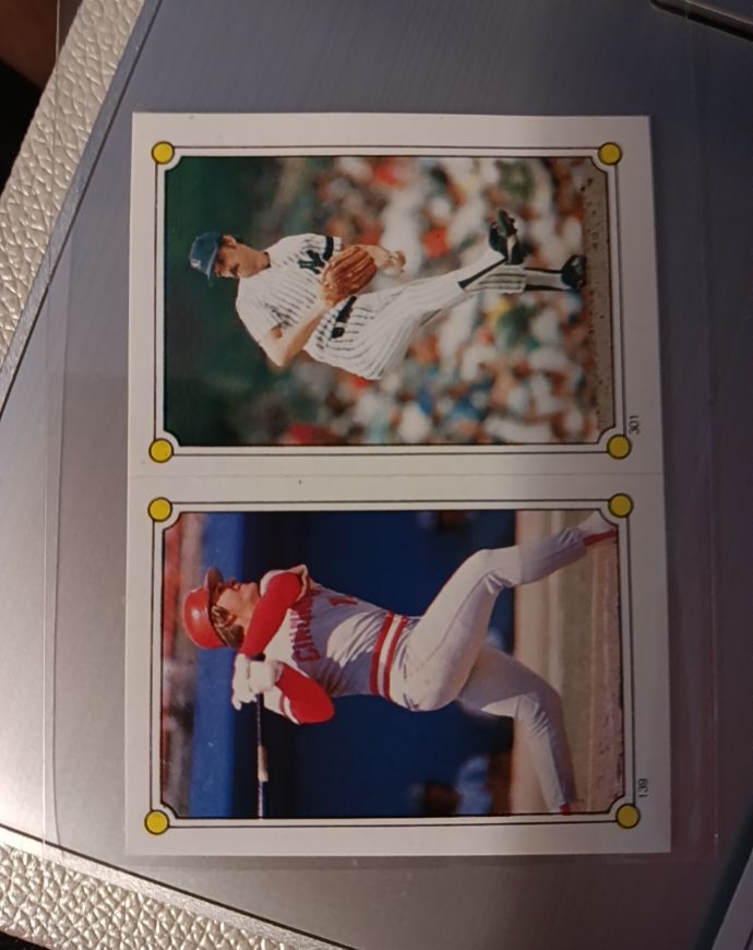 1987 Topps Stickers #139 / 301 Pete Rose / Ron Guidry — front