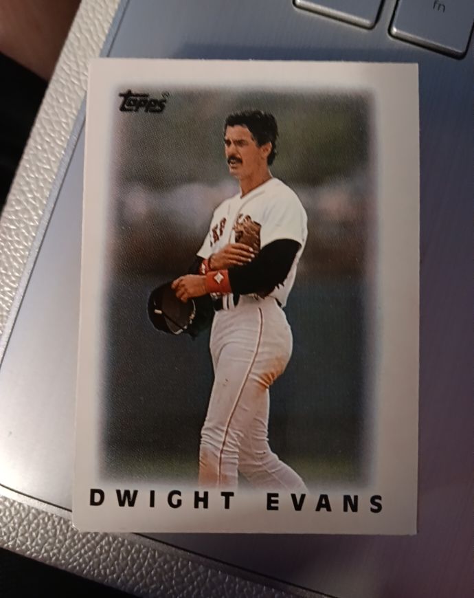 1986 Topps Mini League Leaders #5 Dwight Evans — front