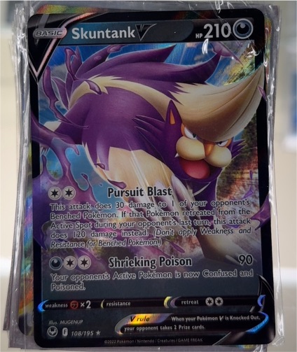 2022 Pokémon Silver Tempest #108 Skuntank V — front