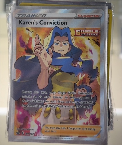 2021 Pokémon Sword & Shield Chilling Reign #193 Karen's Conviction — front
