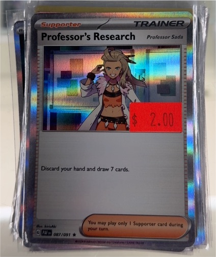 2024 Pokémon Paldean Fates #087 Professor's Research (Sada) — front