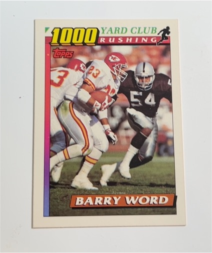 1991 Topps 1000 Yard Club #16 Barry Word — front