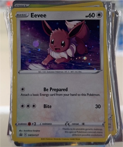 2021 Pokémon Sword & Shield Black Star Promo #SWSH127 Eevee — front
