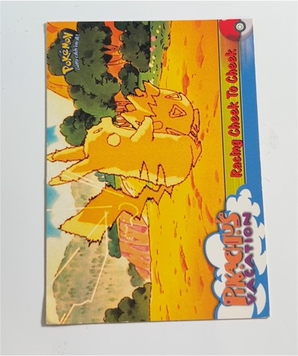 1999 Topps Pokemon The First Movie #48 Racing Cheek To Cheek Pikachu — front