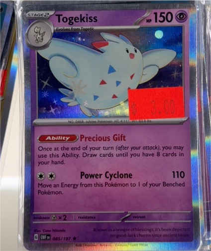 2023 Pokémon TCG SV03: Obsidian Flames #085 Togekiss — front