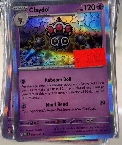 2023 Pokémon Scarlet & Violet Obsidian Flames #095 Claydol — front