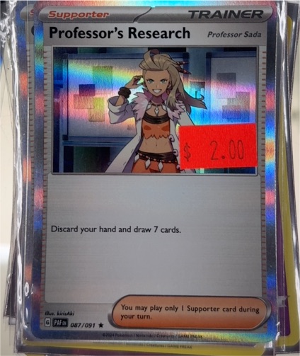 2023 Pokémon Paldean Fates #087 Professor's Research (Professor Sada) — front