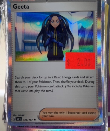 2023 Pokémon Scarlet & Violet Obsidian Flames #188 Geeta — front