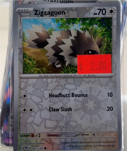 2023 Pokémon TCG Sv03: Obsidian Flames #167 Zigzagoon — front