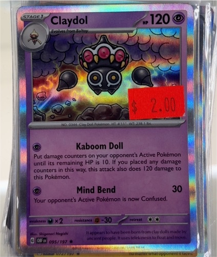 2023 Pokémon TCG Scarlet & Violet Obsidian Flames #095 Claydol — front