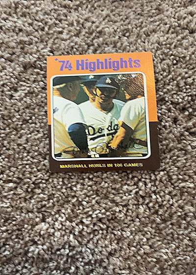 1975 Topps #6 Mike Marshall '74 Highlights — front