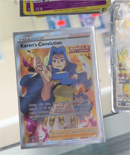2021 Pokemon Sword & Shield Chilling Reign #193 Karen's Conviction Full Art — front