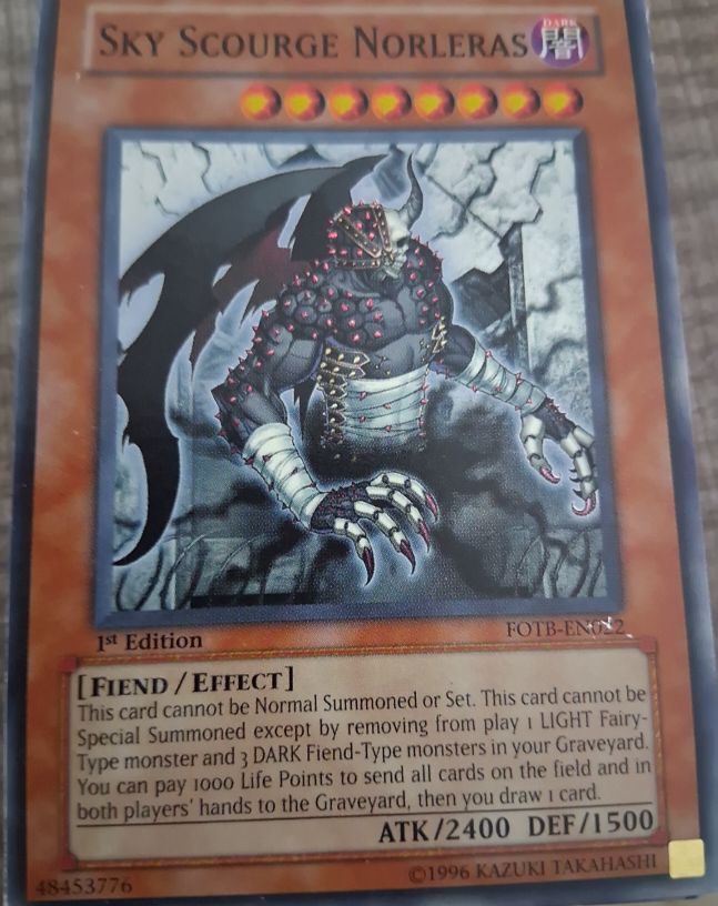 Yu-Gi-Oh! 1st Edition Sky Scourge Norleras FOTB-EN022 — front