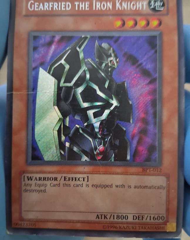 1996 Yu-Gi-Oh! BPT-012 Gearfried the Iron Knight — front