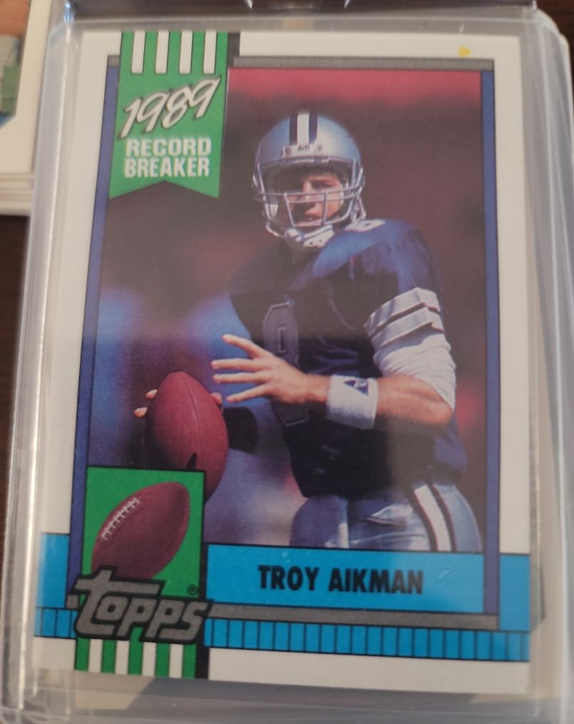 1990 Topps Record Breaker #3 Troy Aikman — front