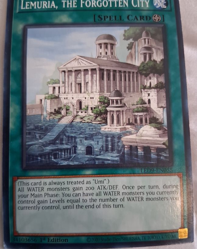 2020 Yu-Gi-Oh! LED9-EN055 Lemuria, the Forgotten City — front