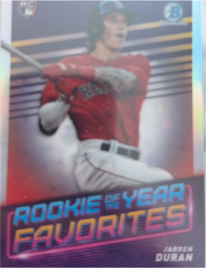 2022 Bowman Chrome #ROYF-2 Jarren Duran Rookie of the Year Favorites — front