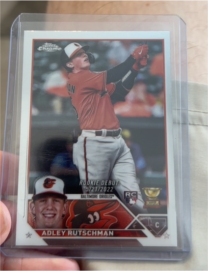 2023 Topps Chrome Update #US180 Adley Rutschman Rookie Debut Baltimore Orioles — front
