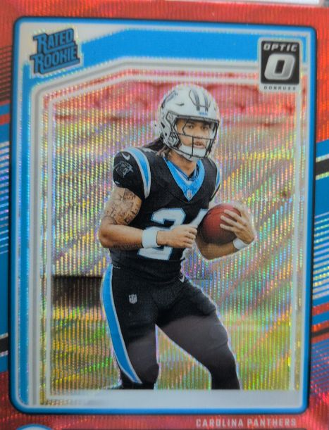 2024 Panini Donruss Optic #258 Bryce Young Rated Rookie Red Wave Preview — front