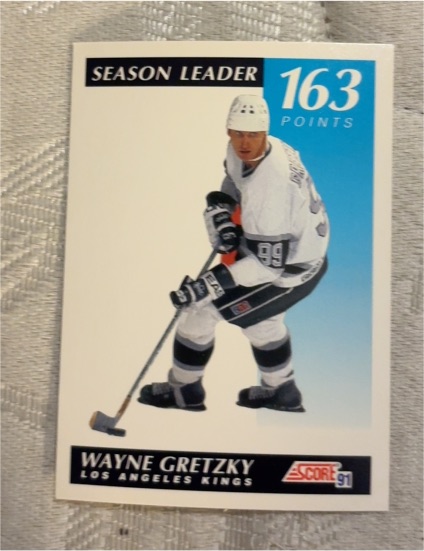 1991-92 Score #406 Wayne Gretzky Season Leader Points — front