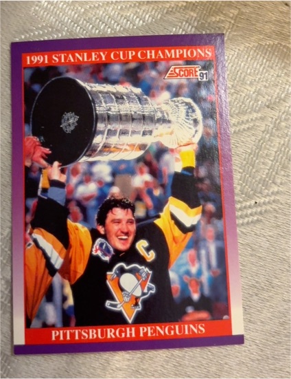1991-92 Score #315 Mario Lemieux 1991 Stanley Cup Champions Pittsburgh Penguins — front