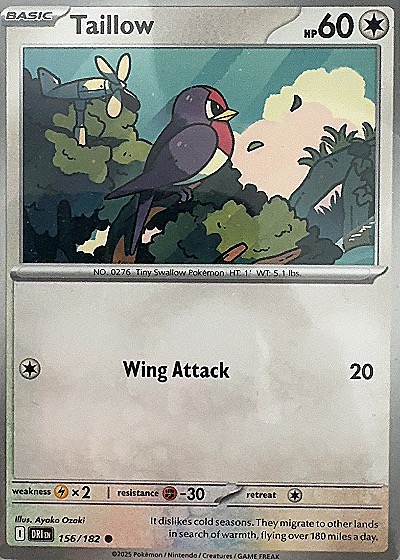 2025 Pokémon Scarlet & Violet Destined Rivals #156 Taillow — front