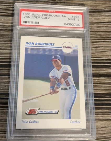 1991 Impel Line Drive #592 Ivan Rodriguez Pre-Rookie AA — front