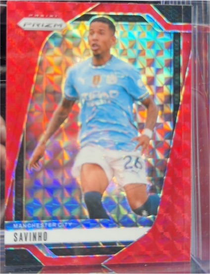 2024-25 Panini Prizm Premier League #5 Savinho Red Mosaic — front
