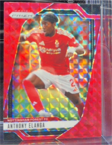 2024-25 Panini Prizm Premier League #? Anthony Elanga Red Mosaic — front