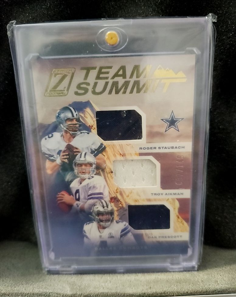 2021 Panini Zenith Team Summit #TS-DA Roger Staubach/Troy Aikman/Dak Prescott — front