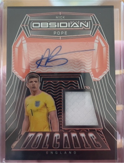 2024-25 Panini Obsidian #149 Nick Pope Volcanic Patch Auto — front