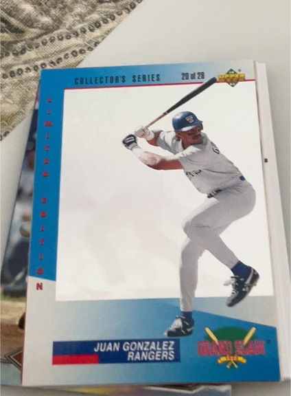 1993 Upper Deck Denny's Grand Slam Holograms #20 Juan Gonzalez — front