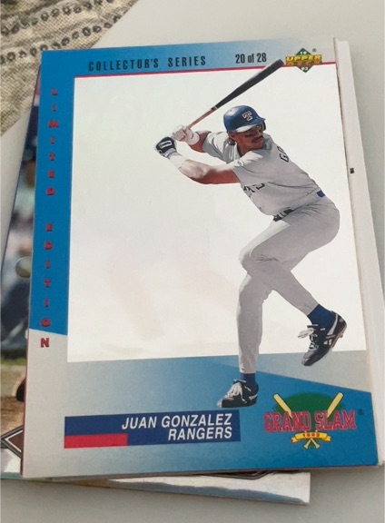 1993 Upper Deck Denny's Grand Slam #20 Juan Gonzalez — front