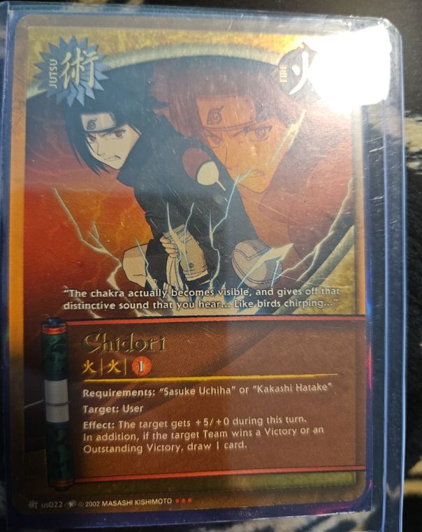 2002 Naruto CCG #us022 Chidori Gold Foil — front