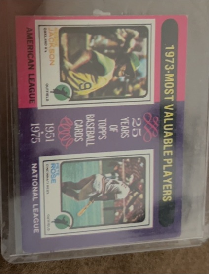 1975 Topps #211 1973 MVPs Reggie Jackson / Pete Rose — front