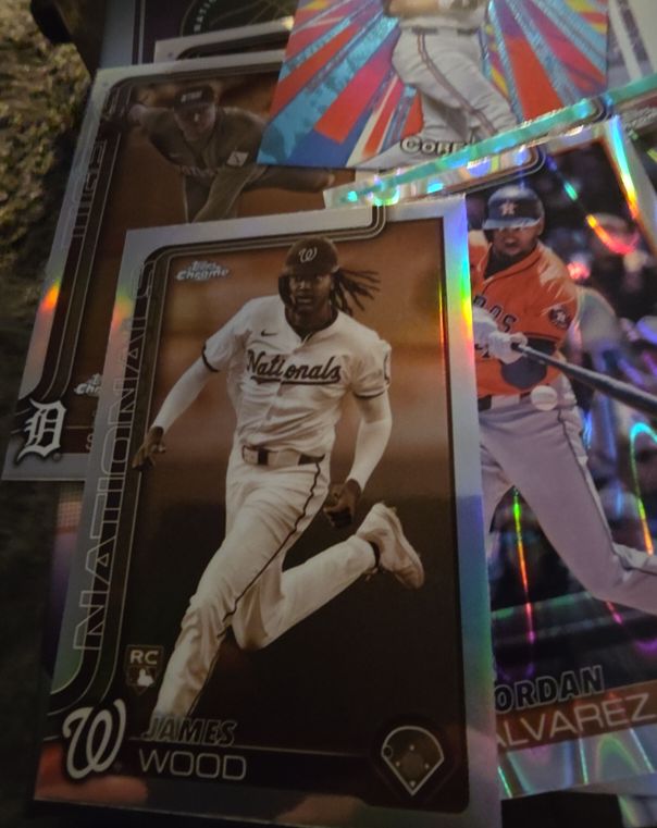 2025 Topps Chrome #132 James Wood Sepia Refractor — front
